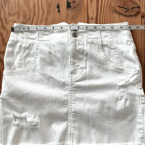 Free People Corsette Distressed Denim Mini Skirt - Picture 10 of 11